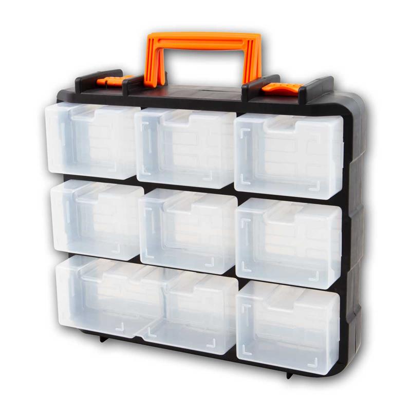 Organizer für Kleinteile, Box mit 18 Fächer, einzeln verschließbar