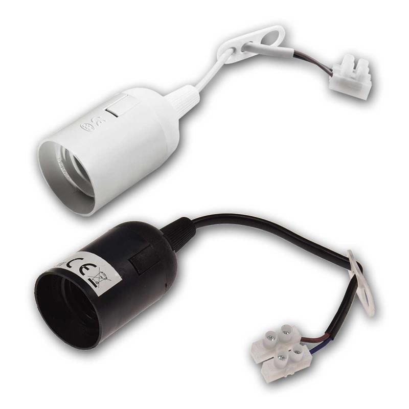 E27 Lampenfassung, Baustellenfassung mit 15cm Kabel, 230V