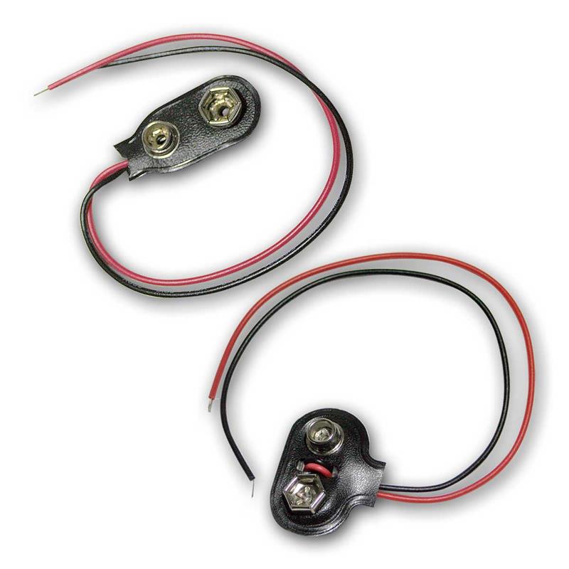 Batterieclip für 9V-Batterien, 10cm Kabel, offene Kabelende