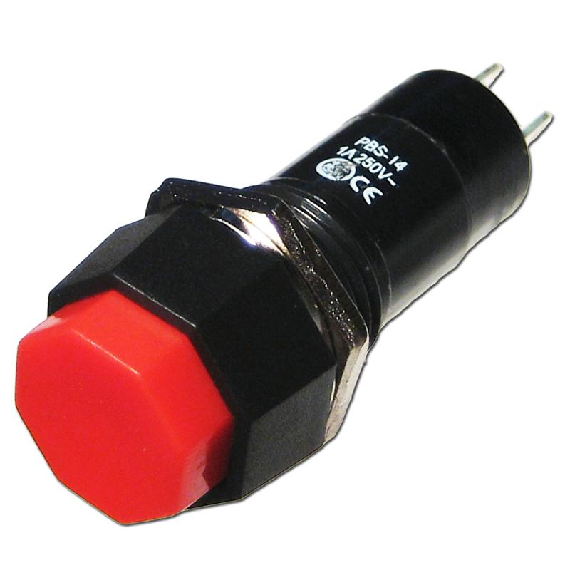 Einbau-Druckschalter 1-polig, elektrischer Schalter 250V/1A, rot