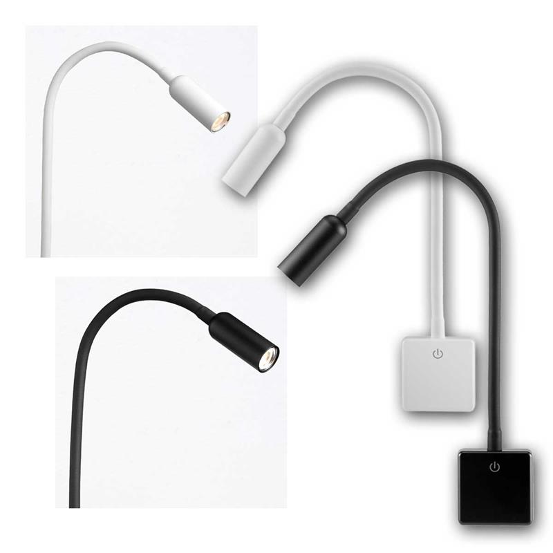 LED Steckdosenlicht "PUNKT", Touch-Dimmung, Schwanenhals