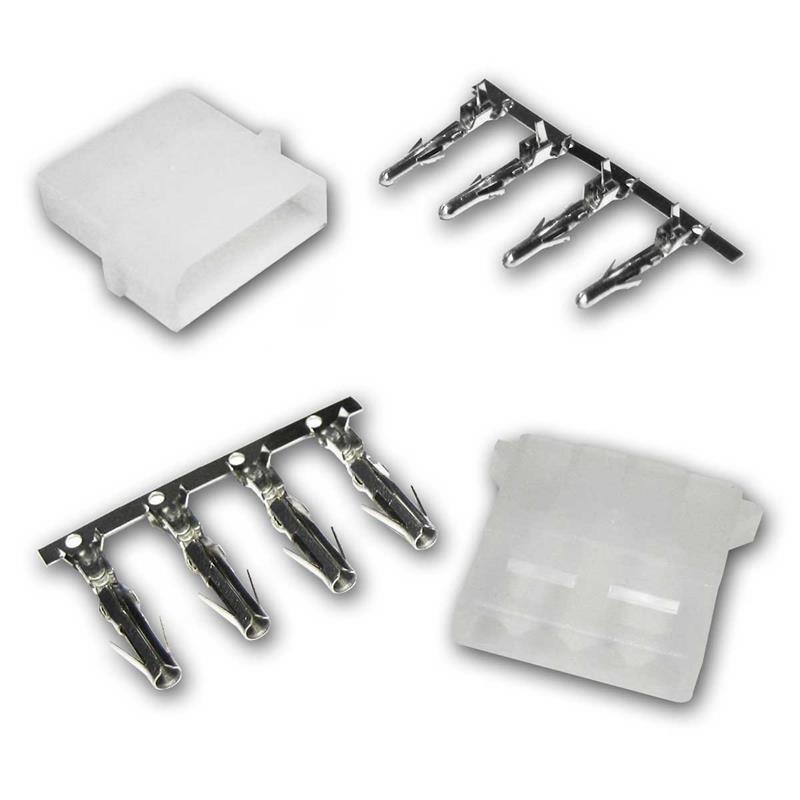Floppy-Stecker/Buchse mit Crimpkontakten, PC-Adapter 4-polig