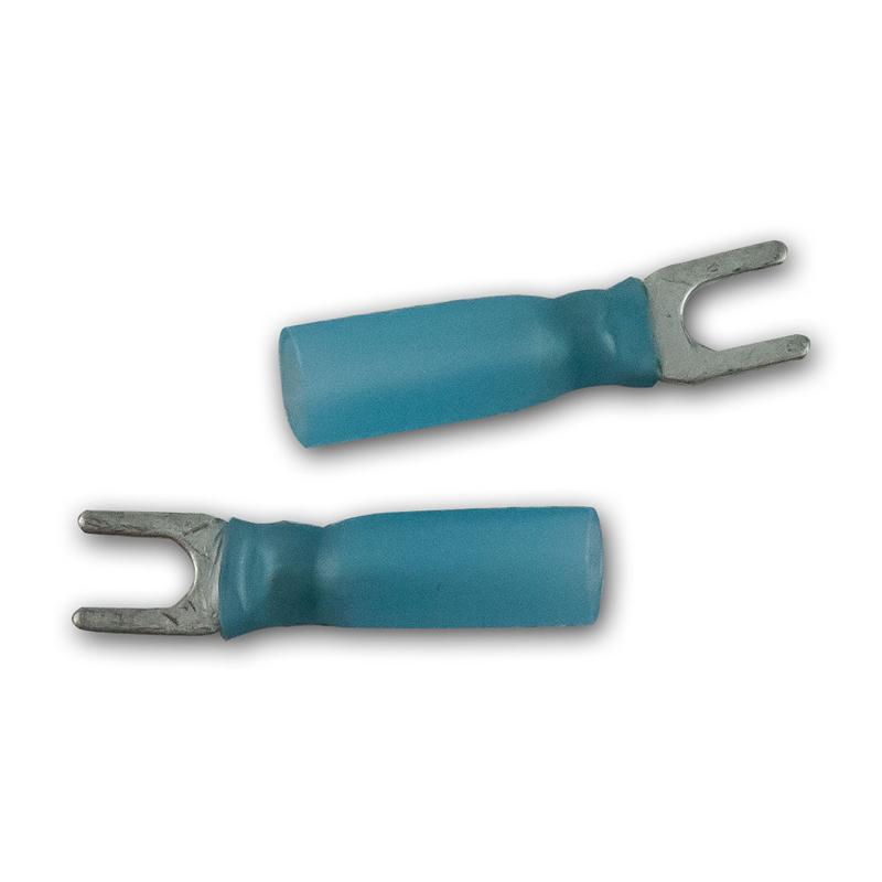 100er Set Gabelkabelschuhe, M4 Gabel, blau, AWG 16-14