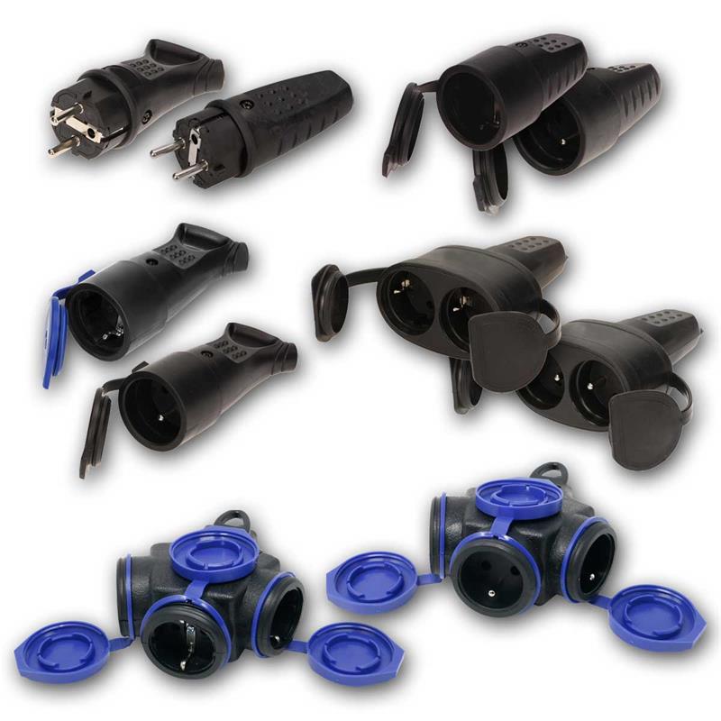 230V Steckverbinder, Gummi-Stecker & -Kupplung, Typ F & E