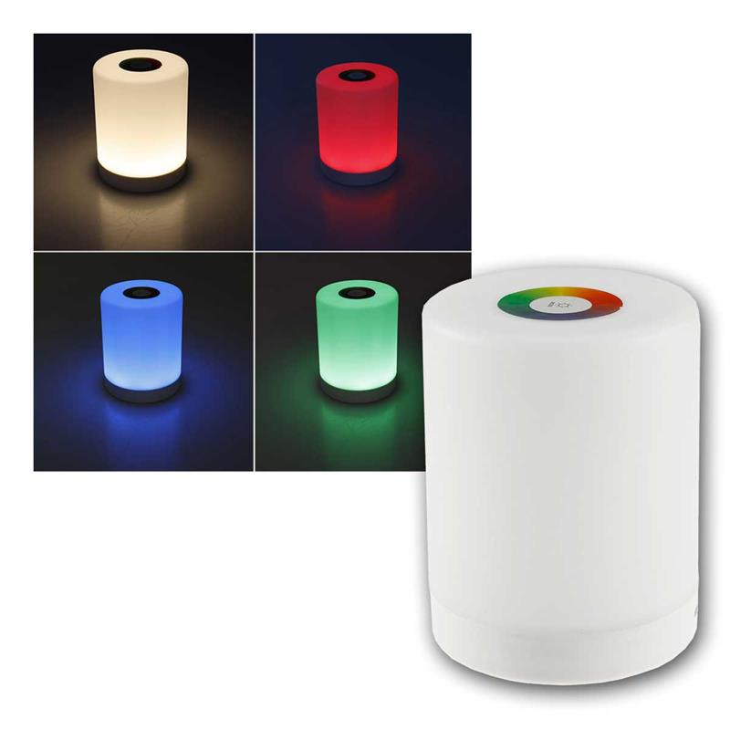 LED Dekoleuchte, RGB, warmweiß & SOS Licht, weiß, dimmbar