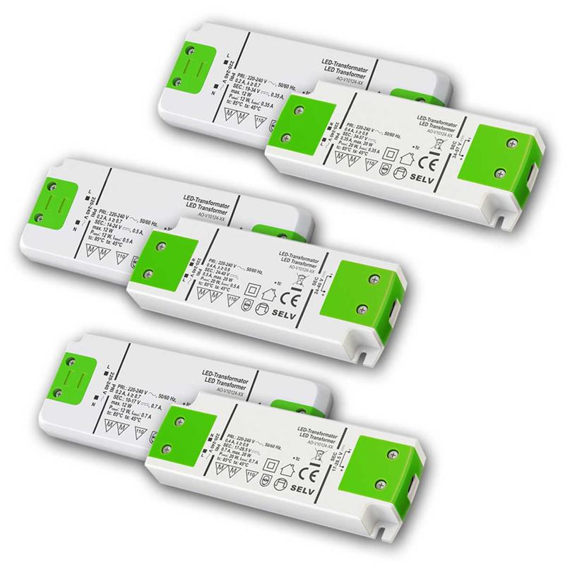 LED-Konstantstrom-Trafo 12W/20W, Slim Trafo 350/500/700mA