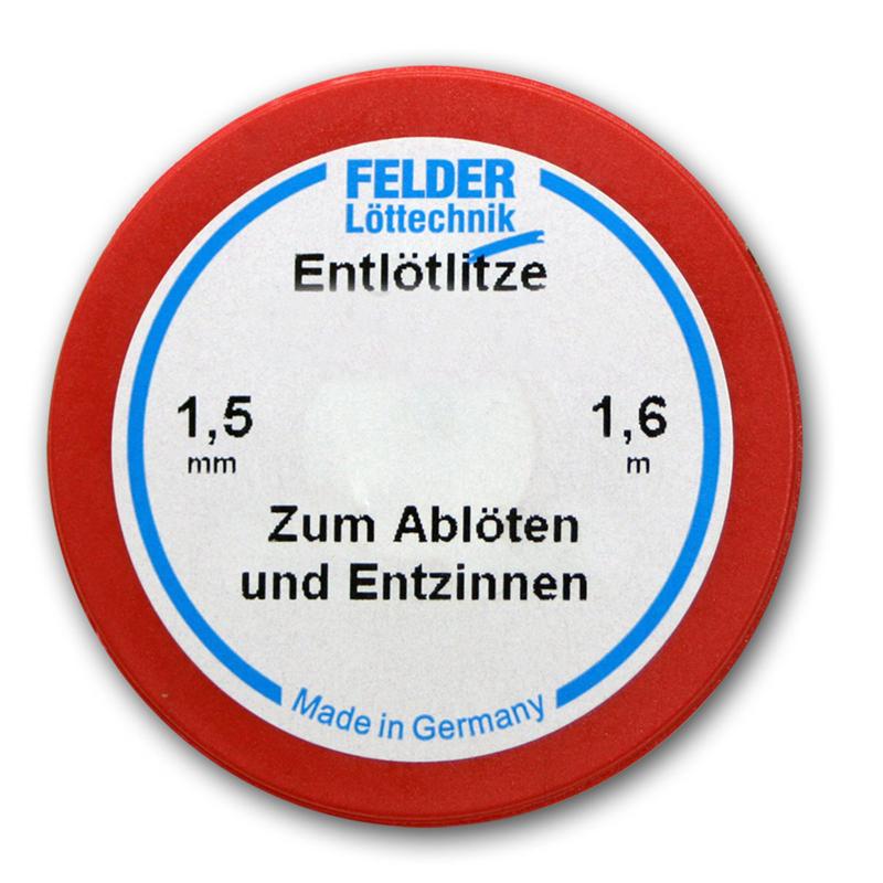 FELDER 1,5mm Entlötlitze flussmittelgetränkt, 1,60m Klappspule
