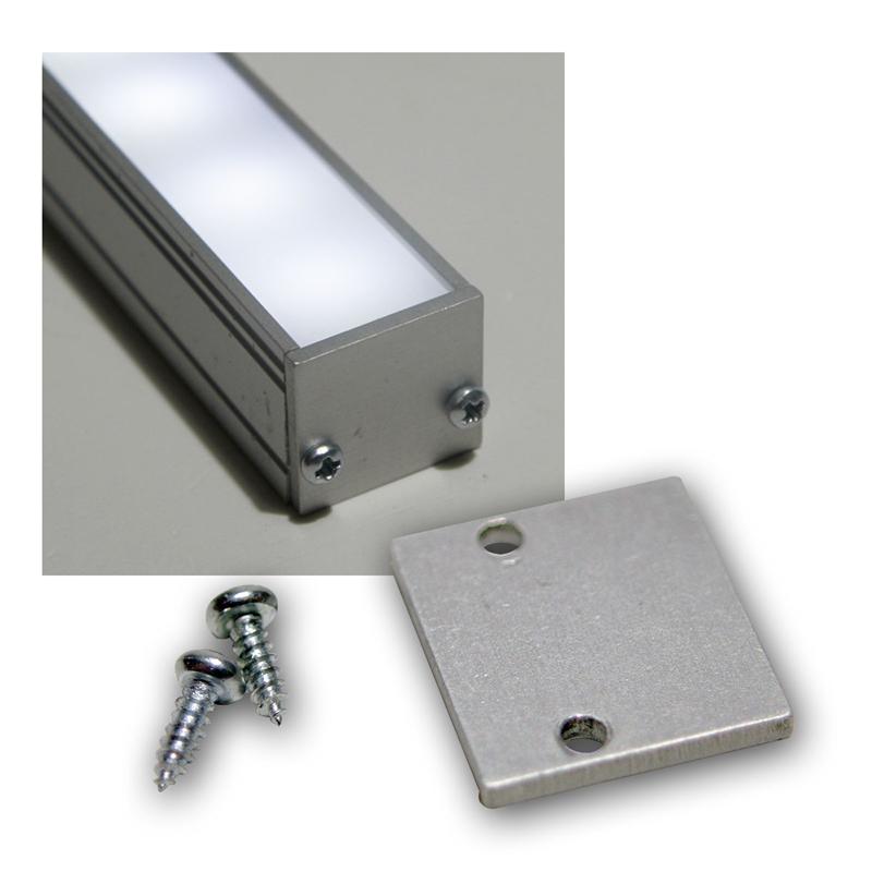 End-Abschluss-Platte, aus Aluminium, für flache U-Profile