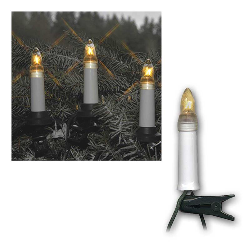 LED Außenlichterkette, warmweiß, E10 Fassung, Netzteil, IP44