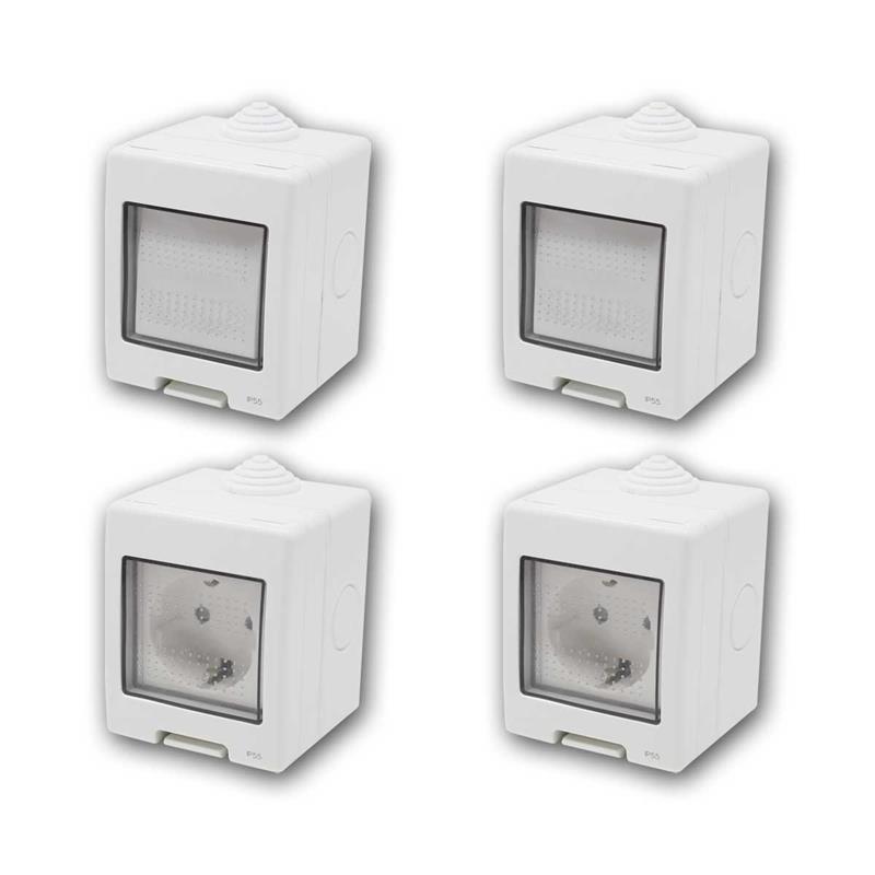 TEM Set "Easy", Aufputz Wechselschalter & Steckdosen, IP55