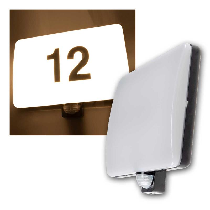 LED PIR Hausnummerleuchte "PADAR", warmweiß, 230V/20W LED PIR Hausnummerleuchte "PADAR", warmweiß, 230V/20W