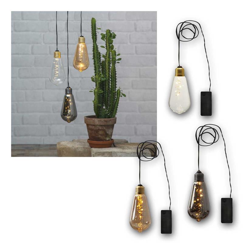 LED Edison Deko-Leuchte "Glow", warmweiß, Timer & Batterie