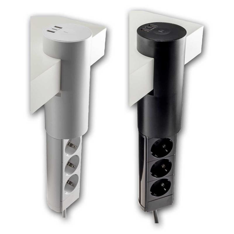 Tischsteckdose "CT-KS 3" drehbar mit USB-C, Anschlusskabel