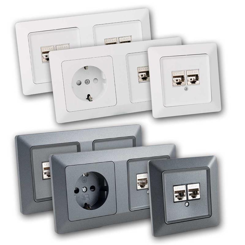 MILOS CAT6 Netzwerkdose | RJ45 Daten- & Steckdose Kombi