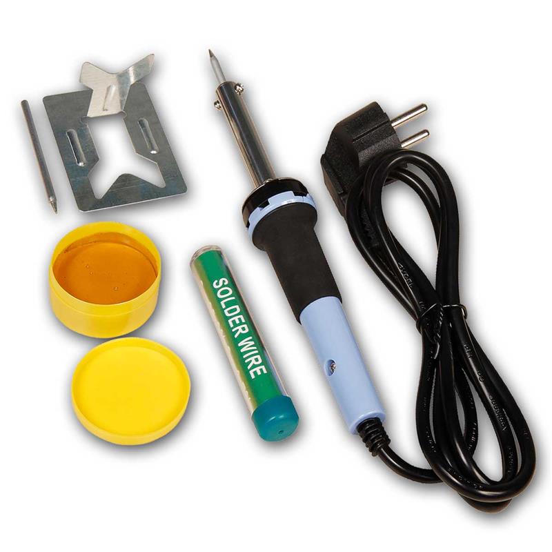 Lötkolben "LS-220", 230V/30W, Set mit Halter, Lötzinn & Lötfett