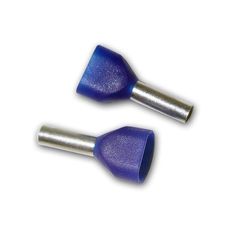 Duo-Aderendhülsen 100-teiliges Set, blau isoliert, 2,50mm²,  Duo-Aderendhülsen 100-teiliges Set, blau isoliert, 2,50mm²,