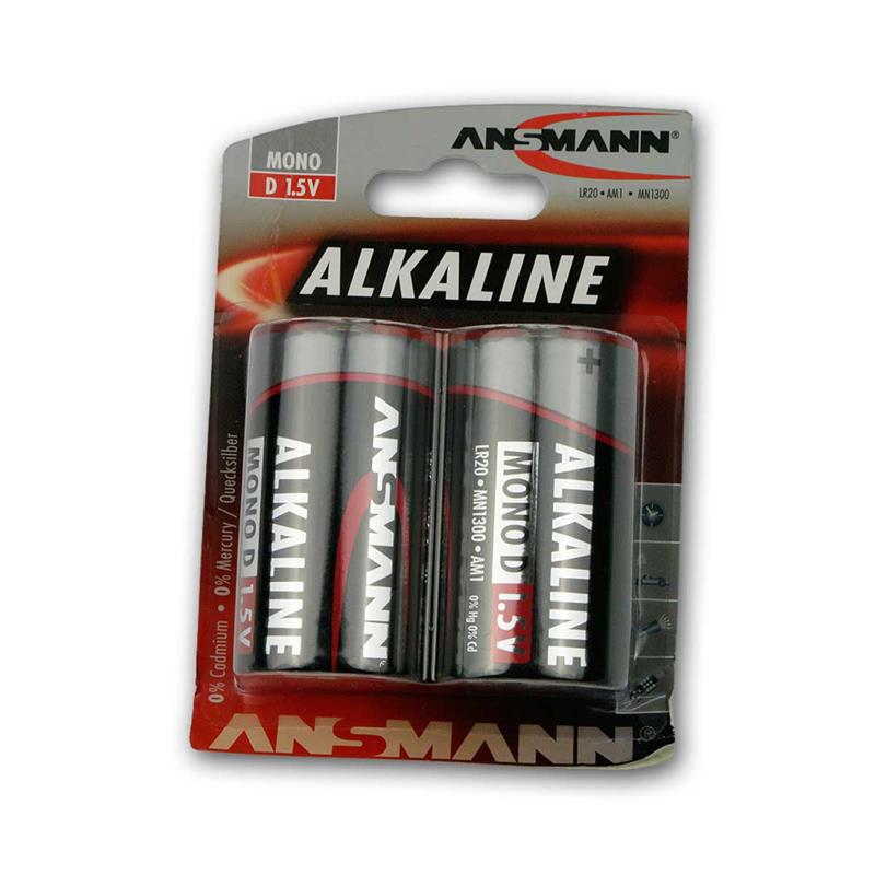 Alkaline 2er Pack Mono-Batterie D/LR20, Monozellen, Batterien
