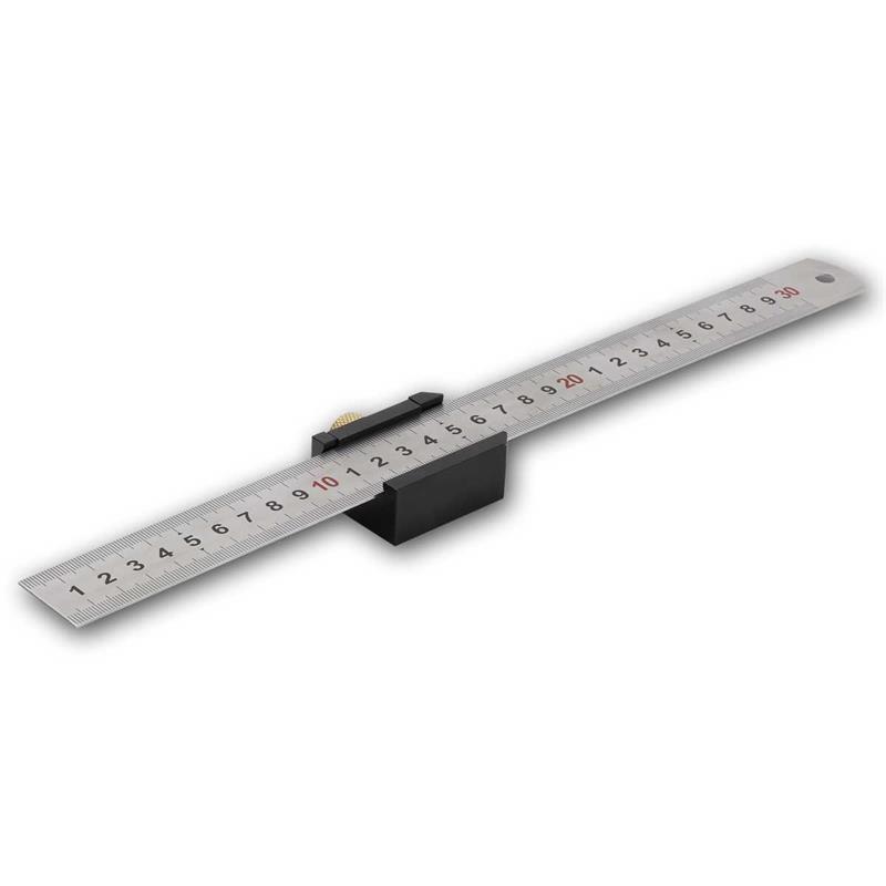 Anreisswerkzeug für 45° und 90° Winkeln, Edelstahllineal 30cm
