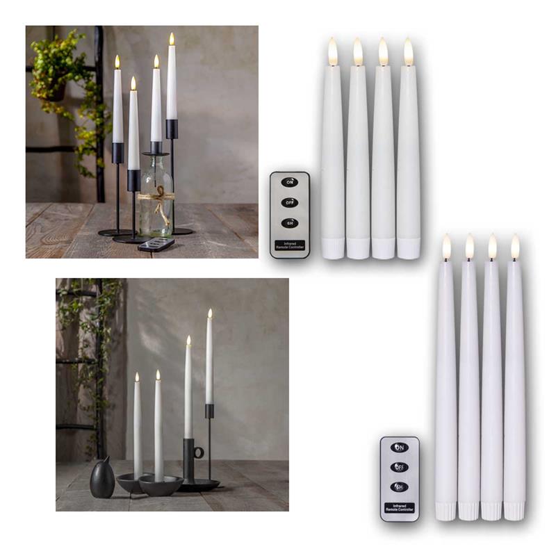 LED Leuchterkerzen "FLAMME", Fernbedienung & Timerfunktion