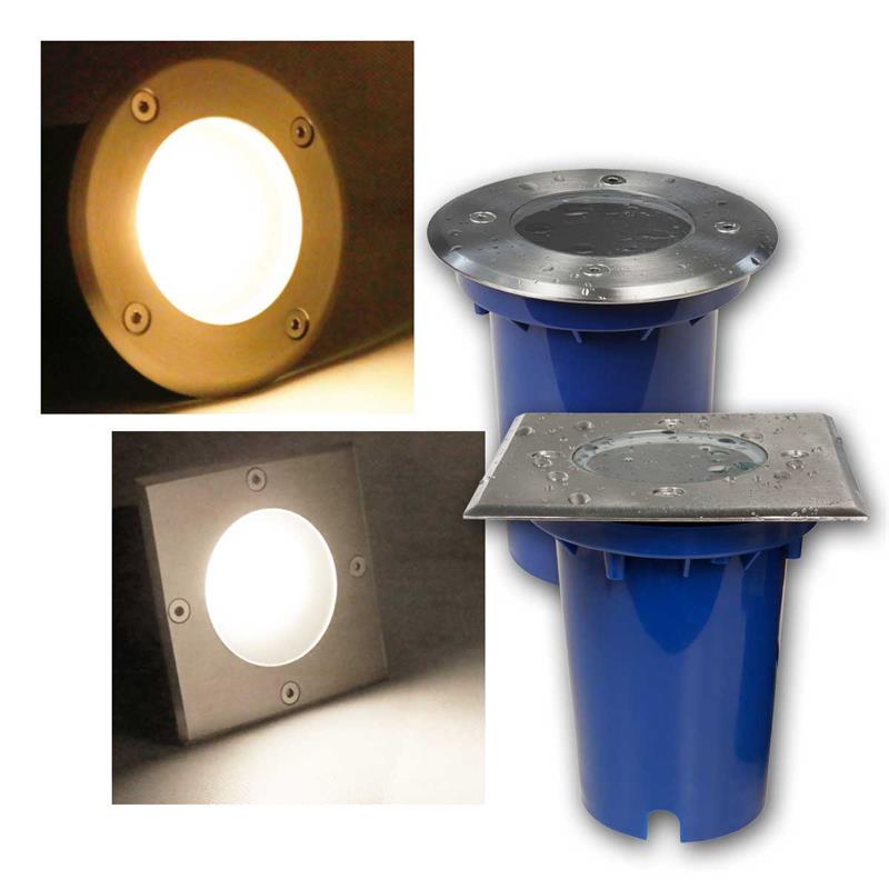 GU10 LED Bodenleuchte "BL-12", befahrbar, Einbauhülse, IP67