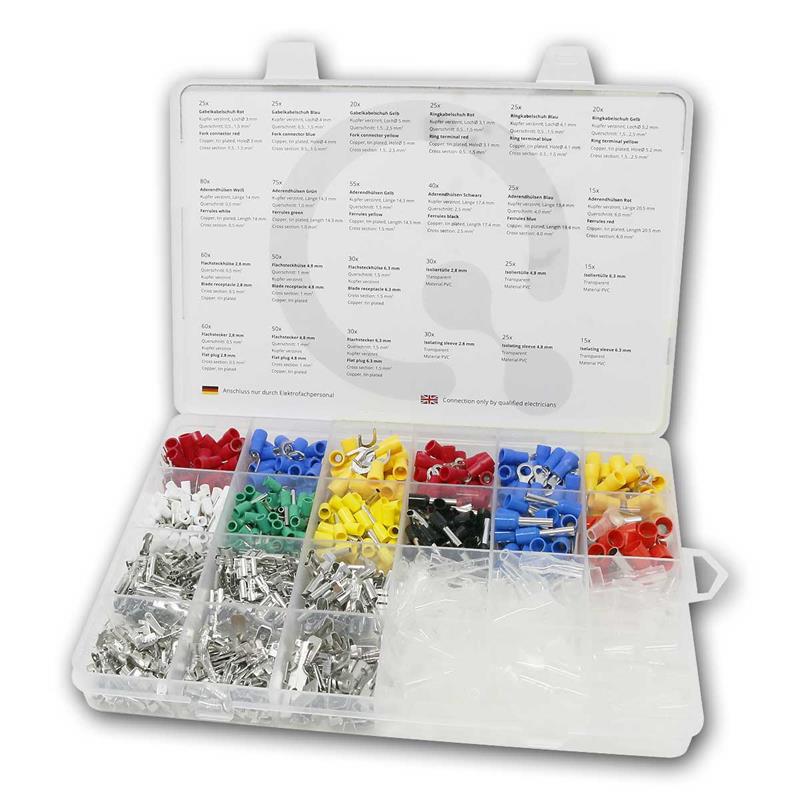 Quetschverbinder-Sortiment 0,5 bis 6mm², 850-teilig mit Box Quetschverbinder-Sortiment 0,5 bis 6mm², 850-teilig mit Box