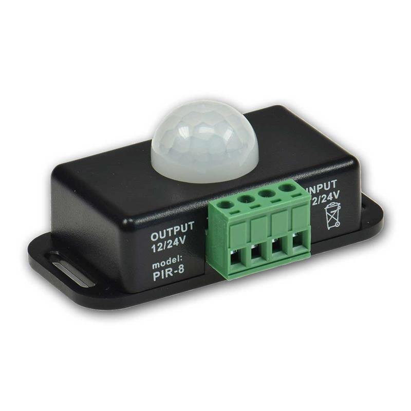 Bewegungsmelder 12V-24V DC, Tag-/Nacht-Sensor, 60°/8m