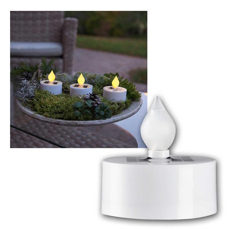 LED Teelichter „Saul“ Sets, Solarbetrieb & Lichtsensor, IP44