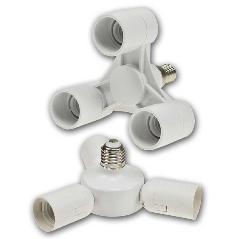 Lampenfassung Adapter "Triple", E14/E27 Leuchtmittel bis 40W