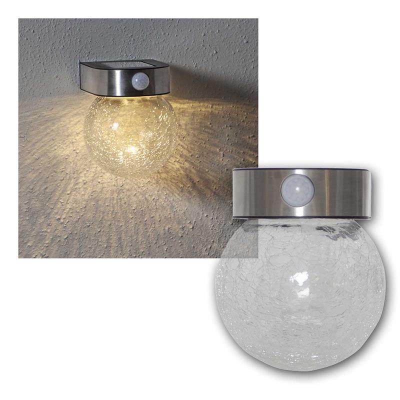 LED Solar Wandleuchte "GLORY", 120° Bewegungssensor, IP44