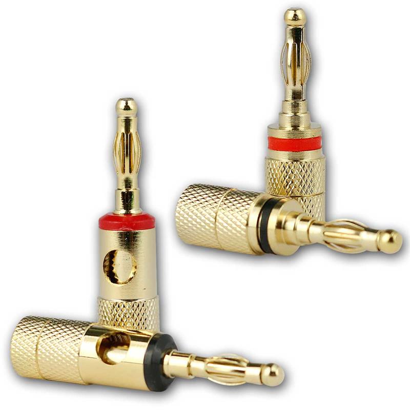 HiFi Bananenfederstecker L20 / L30, schwarz/rot, 4er Packung