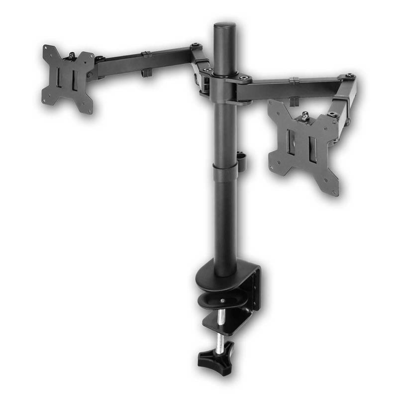 Doppelarm-Halterung für 13"-27" Monitor, VESA 75mm & 100mm