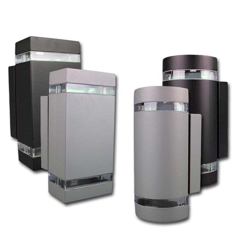 Wandleuchte, zweiseitig strahlend, mit 2x GU10 Fassung, IP44 Wandleuchte, zweiseitig strahlend, mit 2x GU10 Fassung, IP44