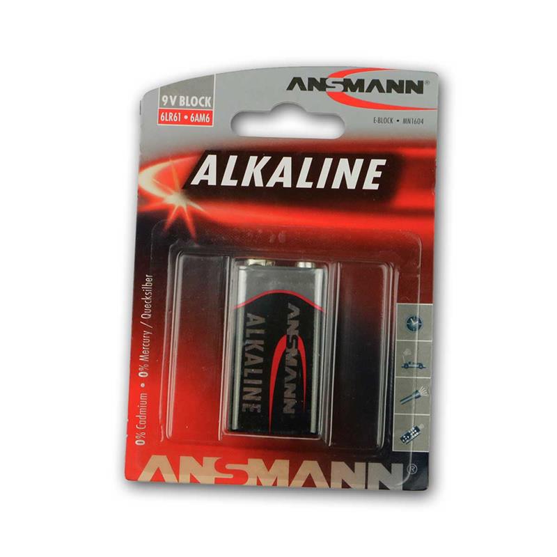 9V Block Batterie 6LR61, Alkaline Batterie, E-Block-Batterie 1,5V