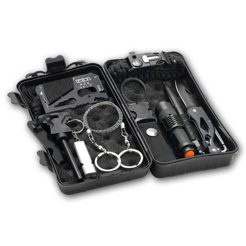 10-teiliges Outdoor-Kit, Survival-Set für Camping oder Wandern