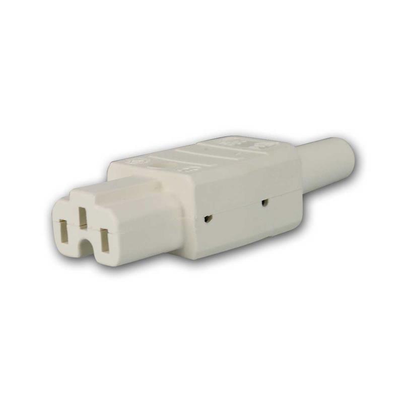 Thermostecker, Ersatzstecker für Heißgeräte bis 10A, weiß