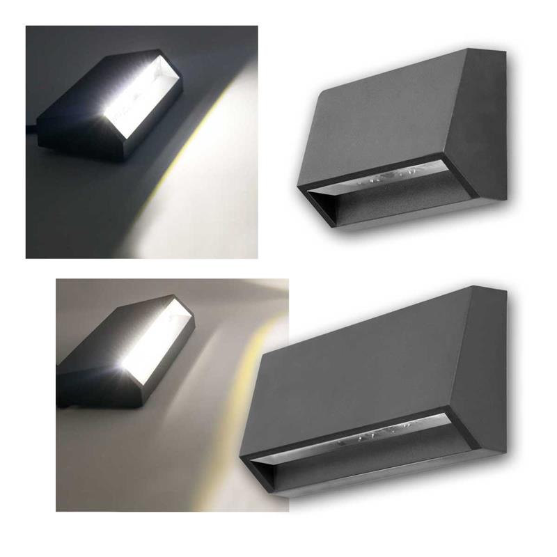 LED Außenwandleuchte, neutralweiß, Kunststoff schwarz, IP65