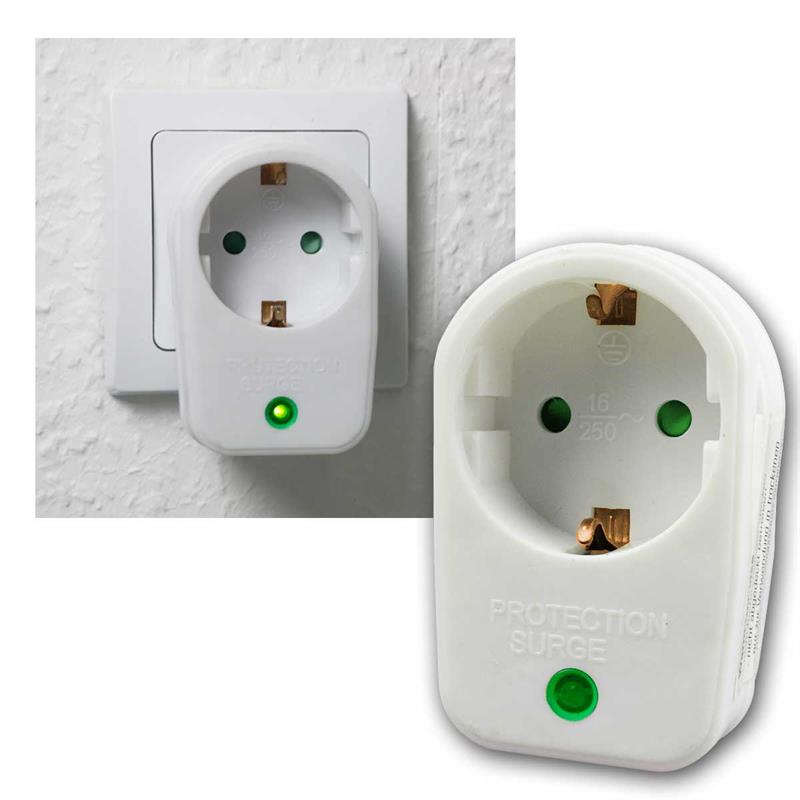 Steckdosenadapter mit Überspannungsschutz, Zwischenstecker