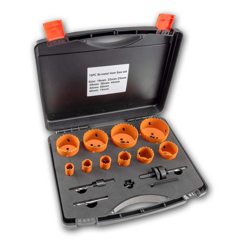 Lochsäge Set, Lochbohrer Ø19mm bis 74mm, Bohrtiefe 38mm