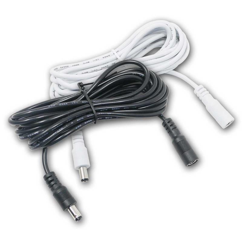 Verlängerungskabel DC Hohl-Stecker/-Buchse, 3m Kabel sw/ws