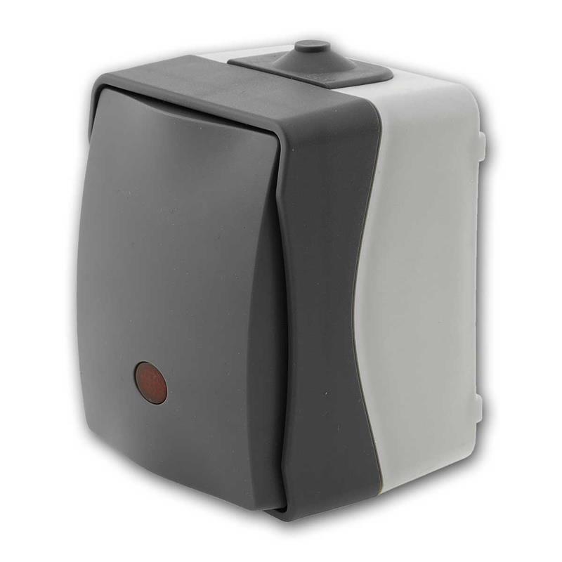 NUQUI Orientierungsschalter, Aufputz-Schalter mit LED, IP54