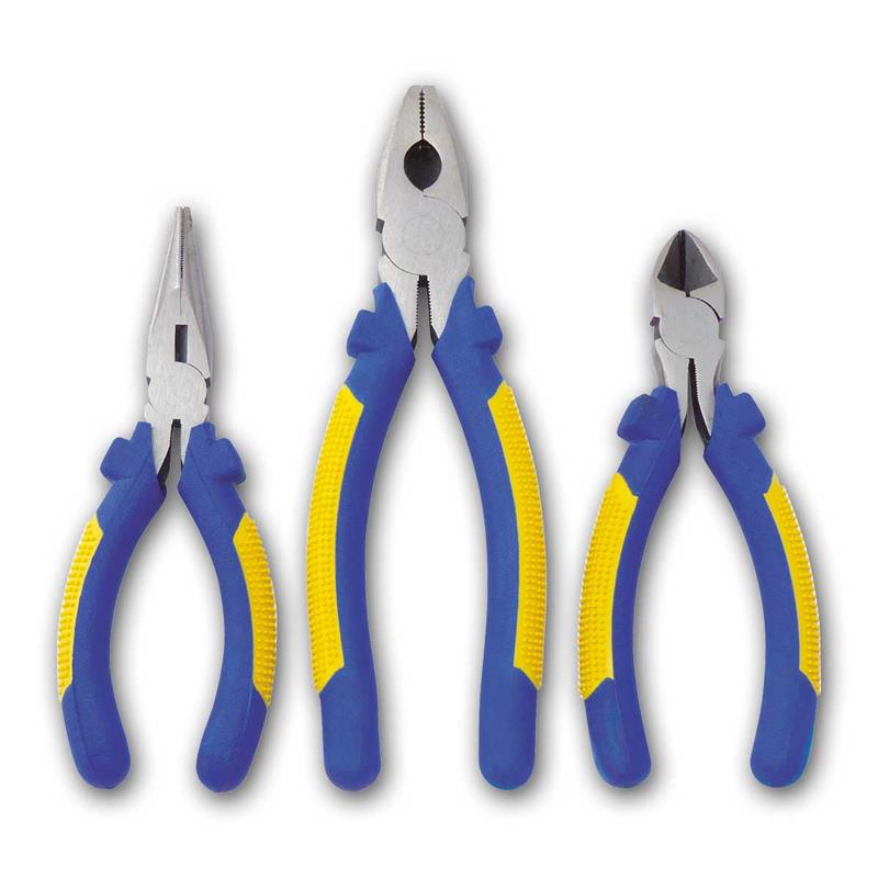 3-tlg. Zangen-Set ProGrip, Spitz-& Kombizange, Seitenschneider