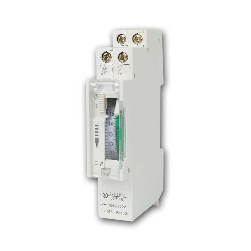 Analoge Tages-Zeitschaltuhr für Hutschiene, max. 3500W, 16A
