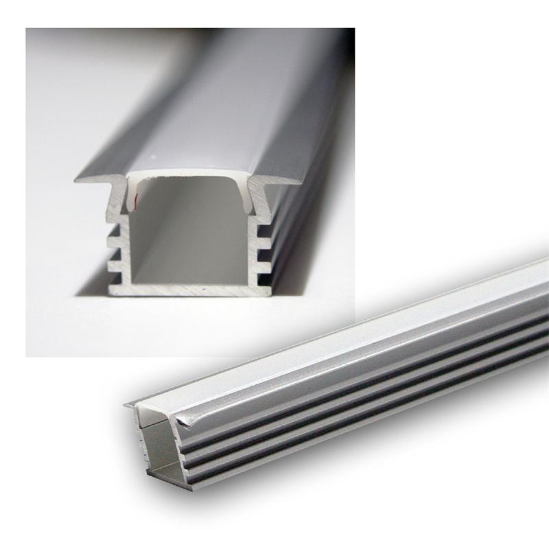 1m Alu Profil "PL-STD DOU", für 10mm LED-Streifen, satiniert