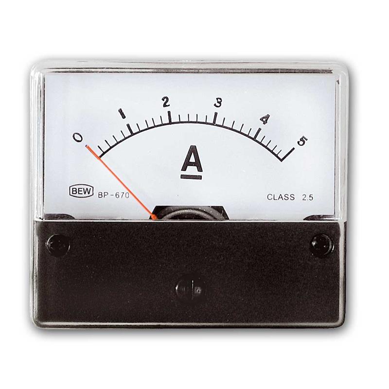 Einbaumeßinstrument 0 bis 5A DC, analoge Anzeige, schwarz