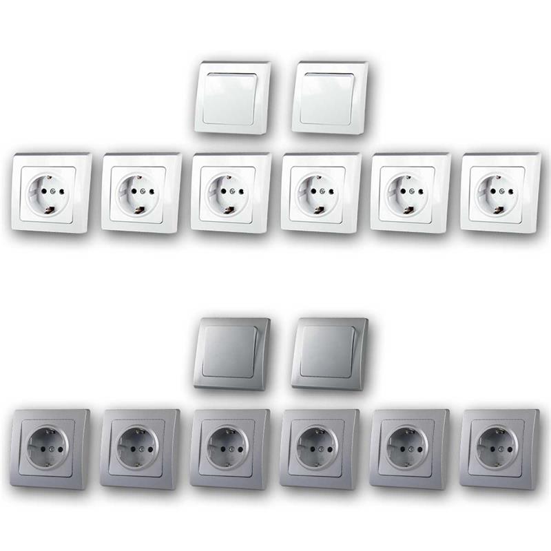DELPHI Starter-Set, Steckdosen, Schalter, mit/ohne Rahmen