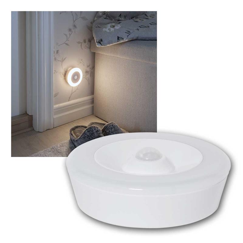 LED Nachtlicht mit PIR Sensor, warmweiß, Batteriebetrieben