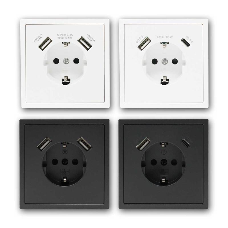 SHALLOW UP-Steckdose mit USB Anschluss, Einzelinstallation