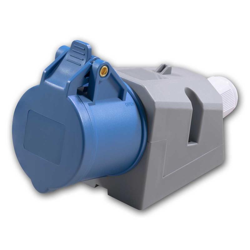CEE-Aufputzsteckdose 3-polig, Wandsteckdose, 250V/16A, IP44