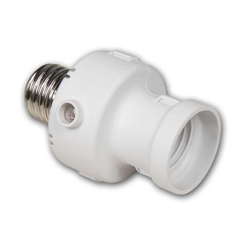 E27 Lampenfassung mit Dämmerungssensor, Timer, 100W, IP20