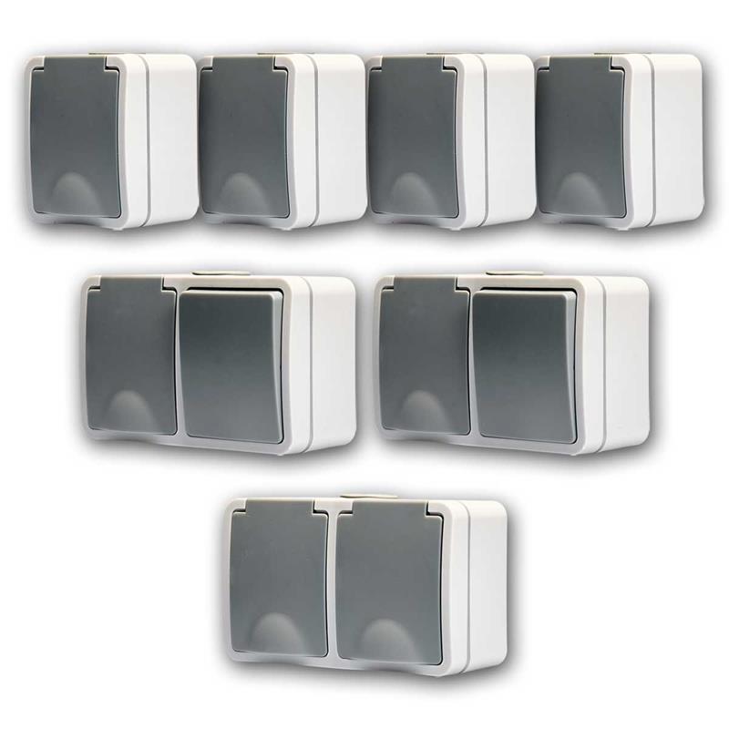 Fix Set "Werkstatt", 7-teilig, Lichtschalter & Steckdosen Kombi